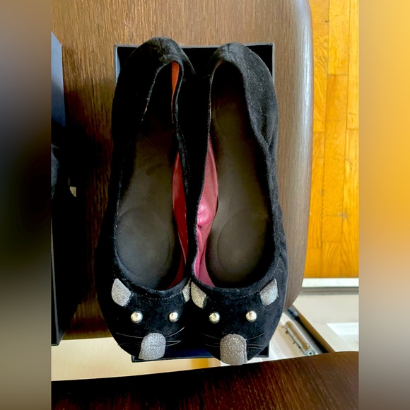 Marc by Marc Jacobs mouse flats black silver suede NWOT size 8 - Picture 1 of 5